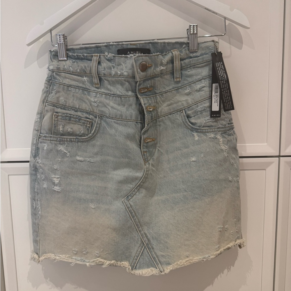 ⭐️ AMIRI Gray Mini Pencil Skirt Casual ⭐️
